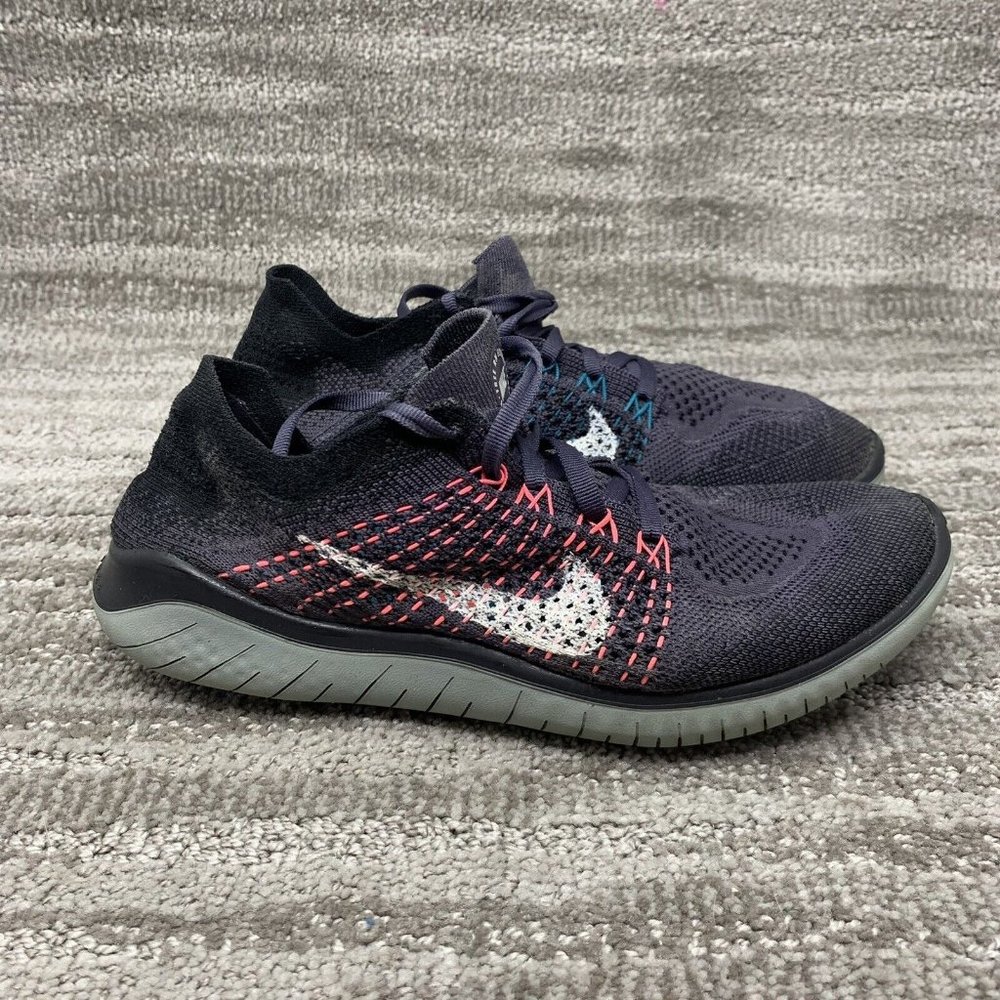 Nike Free Run Flyknit 2018 Womens Running Shoes Size 7.5 Gridiron 942839-004